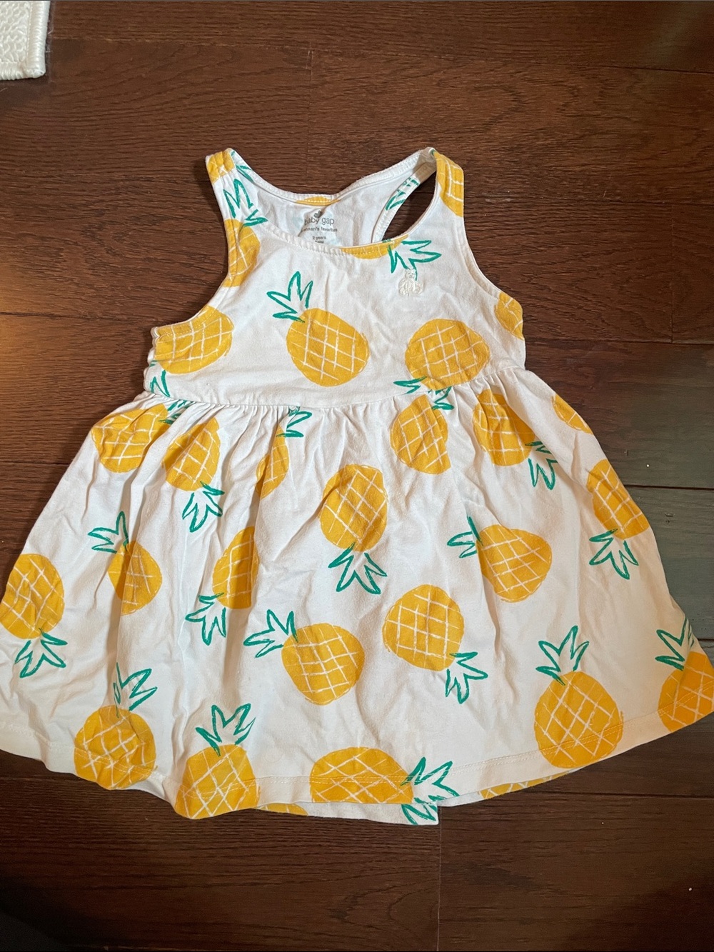 Baby GAP Girls White Pineapple Print Tank Dress